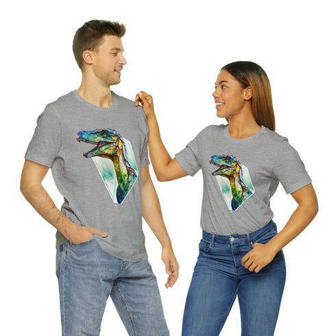 Stained Glass Velociraptor - Short Sleeve Tee